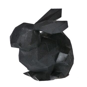 Lapin en origami noir en papier 3