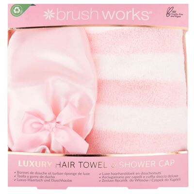 Brushworks Luxus-Haartuch und Duschhaube