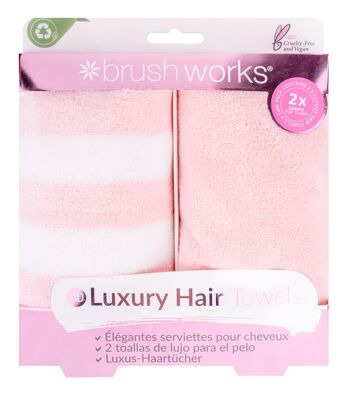 Serviettes à cheveux de luxe Brushworks - Paquet de 2 1