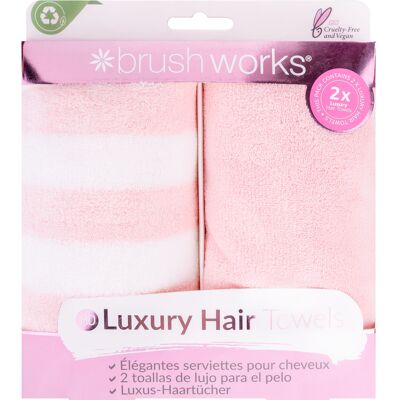 Brushworks Toallas de lujo para el cabello - Paquete de 2