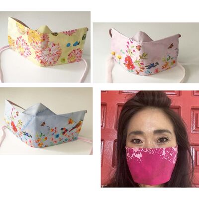 Set of 10 origami masks adult -multi