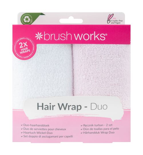 Brushworks Hair Towel Wrap - 2 Pack