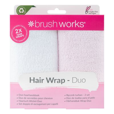 Brushworks Lot de 2 serviettes pour cheveux