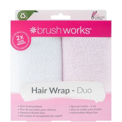 Envoltura de toalla para el cabello Brushworks - Paquete de 2