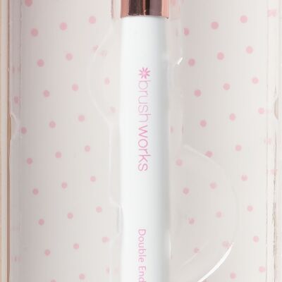 Brushworks White & Gold Brow Duo Brush