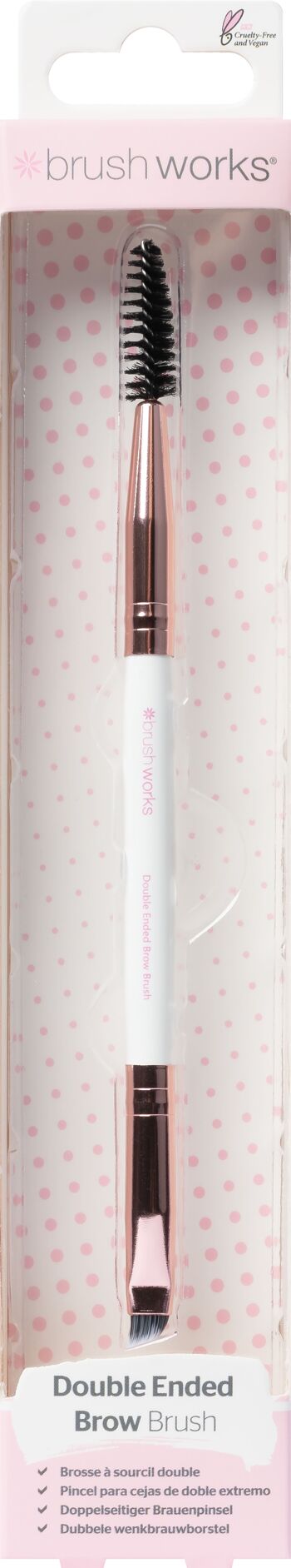 Brushworks Pinceau Duo Sourcils Blanc & Or 1