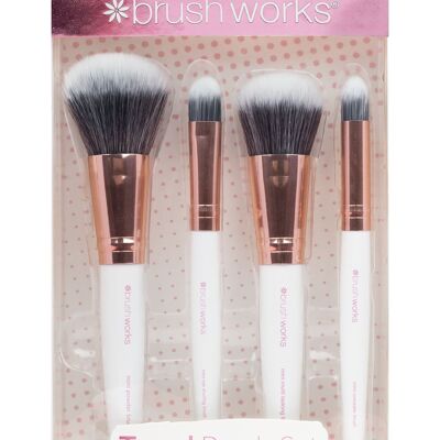Brushworks White & Gold Travel Makeup Brush Set