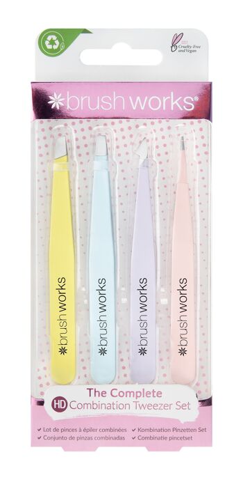 Brushworks HD Ensemble de 4 pincettes combinées - Mixte 1