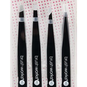 Brushworks HD Ensemble de 4 pincettes combinées - Noir