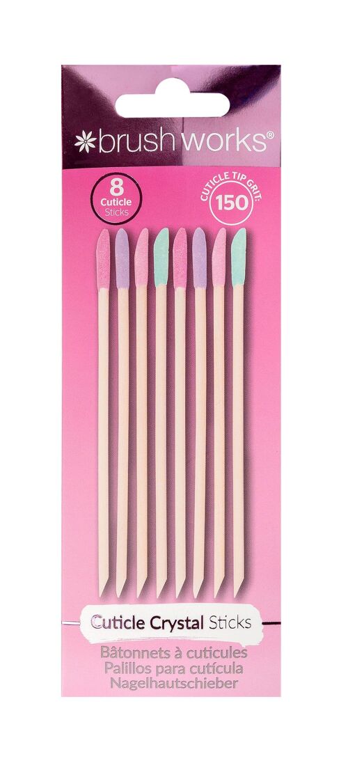 Brushworks Cuticle Crystal Sticks - 8 Pack