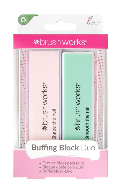 Brushworks Pastel Nail Buffing Blocks - 2 Pack