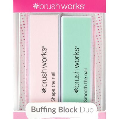 Brushworks Pastel Nail Buffing Blocks - 2 Pack