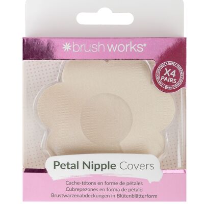 Brushworks Nude Satin Nipple Covers - 4 Pares