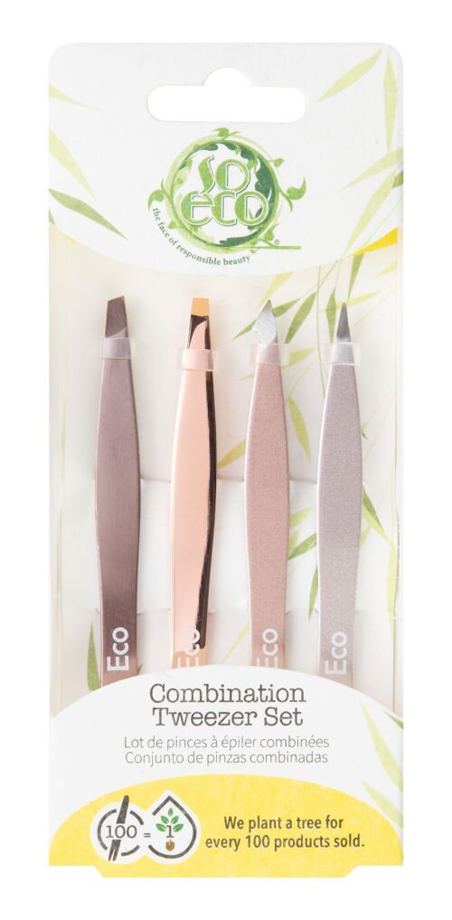 So Eco Rose Gold Tweezer Set (4-Pieces)