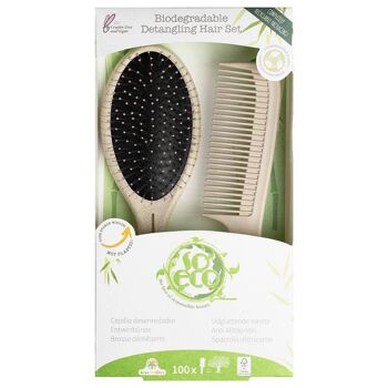 Ensemble de cheveux démêlants biodégradables So Eco 1