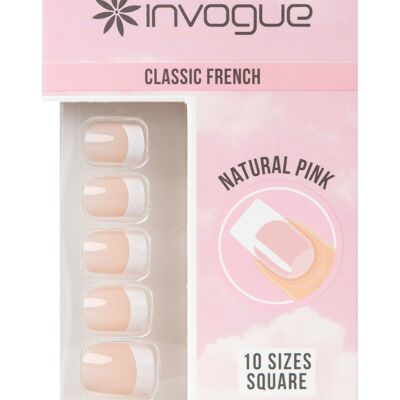 Invogue Pink French Square Nails (24 Stück)