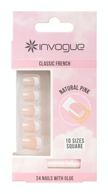 Invogue Pink French Square Nails (24 pièces) 1