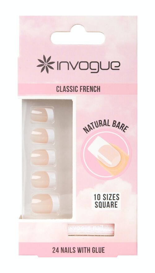 Invogue Bare French Square Nails (24 Pieces)