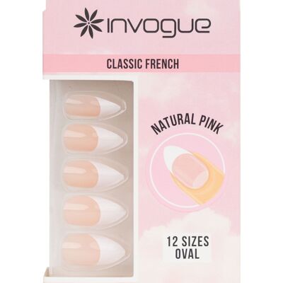 Invogue Pink French Oval Nails (28 pièces)