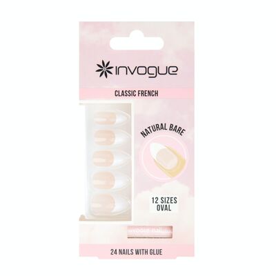 Invogue Bare French Oval Nails (28 piezas)