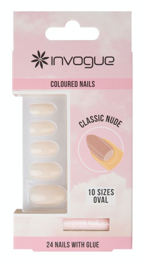 Invogue Classic Nude Oval Nails (24 Pieces)