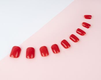 Invogue Ongles carrés rouge vif (24 pièces) 2