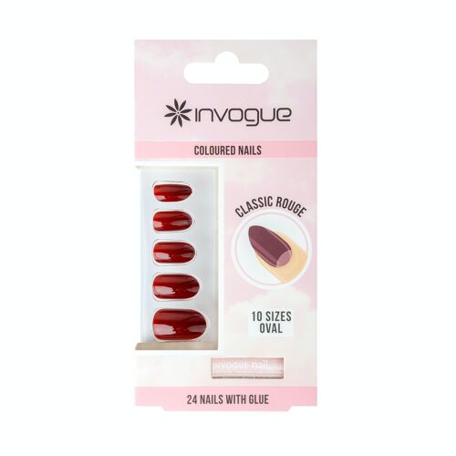 Invogue Rouge Oval Nails (24 Pieces)