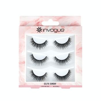 Invogue Multipack Lashes - Selfie Sunday (Lot de 3 Paires) 1