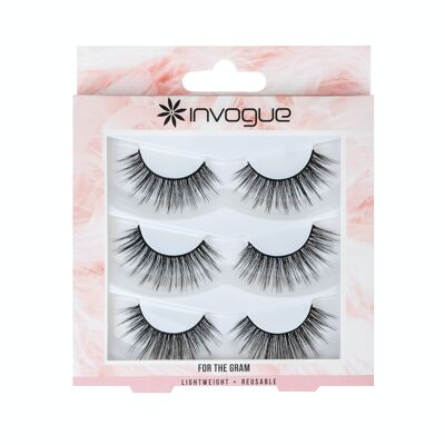 Invogue Multipack Lashes - For the Gram (Packung mit 3 Paaren)
