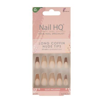 Nail HQ Long Coffin Nude Tip Nails (24 pièces)