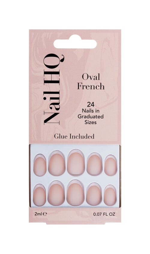 Nail HQ Oval French Nails (24 Pieces)