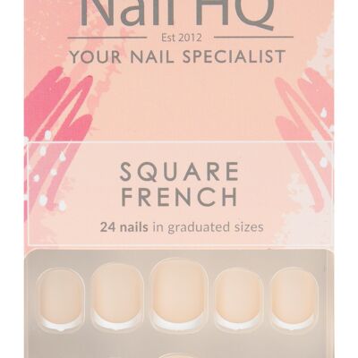 Nail HQ Square French Nails (24 Pieces)