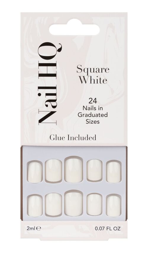 Nail HQ Square White Nails (24 Pieces)