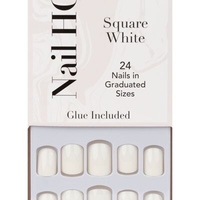 Nail HQ Quadratische weiße Nägel (24 Stück)