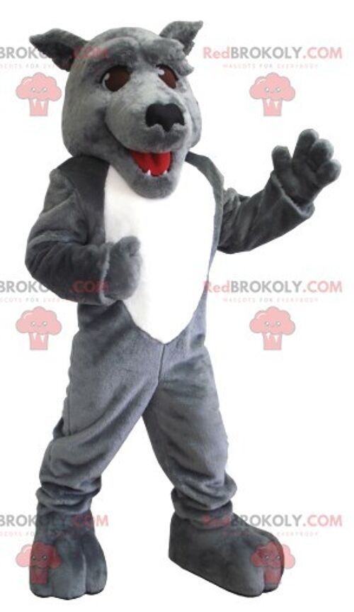 Gray and white tiger REDBROKOLY mascot / REDBROKO_01220