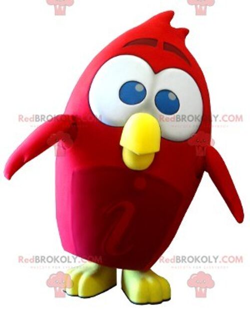 Orange and blue yellow hen rooster REDBROKOLY mascot / REDBROKO_01251