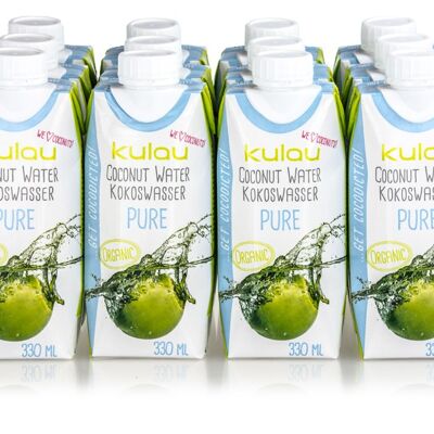 12 x KULAU organic coconut water PURE 330 ml