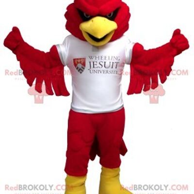 Giant red and yellow white rooster hen REDBROKOLY mascot / REDBROKO_01364