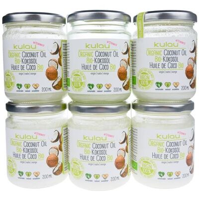 6 × KULAU organic coconut oil 200 ml