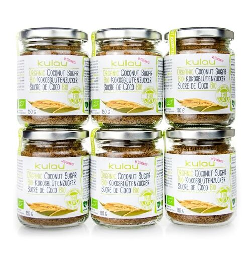 6× KULAU Bio-Kokosblütenzucker 150 g