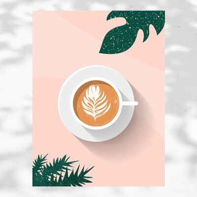 Cappuccino-Plakat - Latte Kunst