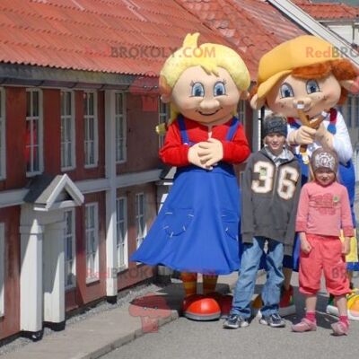 Riesiger weißer Zahn REDBROKOLY Maskottchen mit einer Zahnbürste / REDBROKO_01449