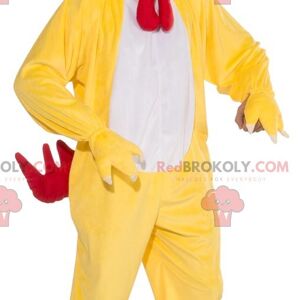 Mascotte d'aigle marron REDBROKOLY habillé en sportswear jaune / REDBROKO_01525