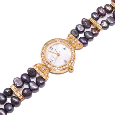Watch made from real freshwater cultured pearls