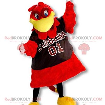 White and brown eagle REDBROKOLY mascot in sportswear with a kilt / REDBROKO_01670