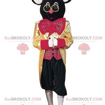 REDBROKOLY mascot beautiful white and pink rabbit with a circus vest / REDBROKO_01698