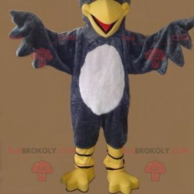 Gray vulture eagle REDBROKOLY mascot dressed in blue / REDBROKO_01801