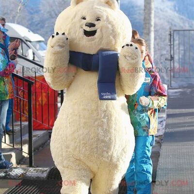 REDBROKOLY Maskottchen lächelnder Mann in einem sehr farbenfrohen Outfit / REDBROKO_02046