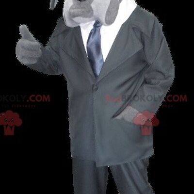 Gray robot REDBROKOLY mascot with a square head in sportswear / REDBROKO_02142