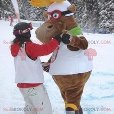 2 mascottes d'ours brun REDBROKOLY en tenue de sport / REDBROKO_02230